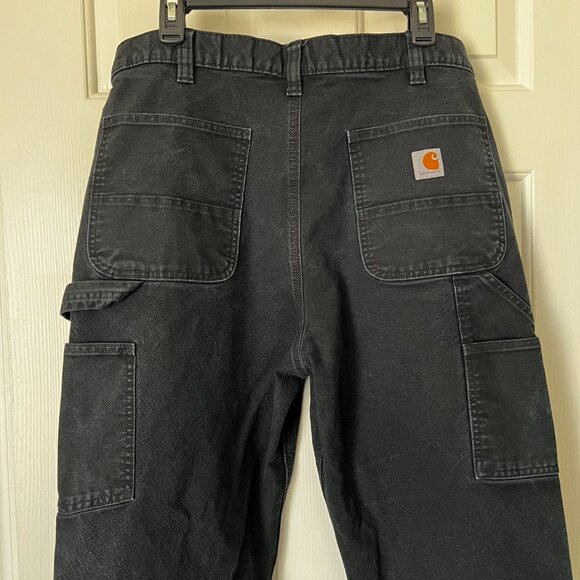 Carhartt Double Knee Carpenter Work Pants Black 38x34(37x32)Relaxed Fit 90s VTG - Picture 12 of 15
